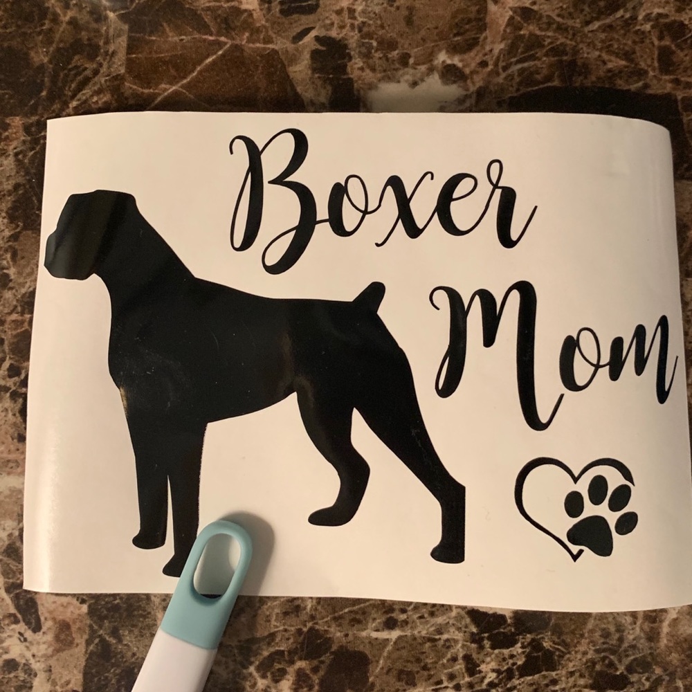 Boxer Dog Mom Car Decal Sticker (Black)